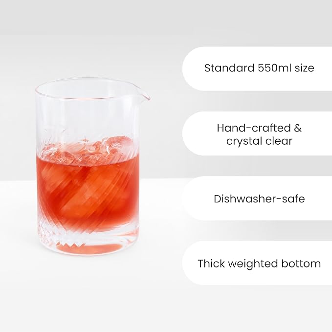 A Bar Above Cocktail Mixing Glass, Diamond Deco Stirring Pitcher, 18 Oz - Image 3