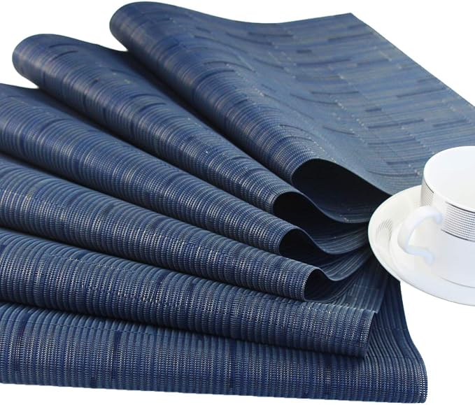 PIGCHCY Placemats, Washable Durable Durable Woven Vinyl Placemats - Image 4