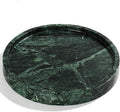 Real Natural Round Marble Tray for Bathroom, Genuine Marble Stone Vanity Tray by YMXYJM