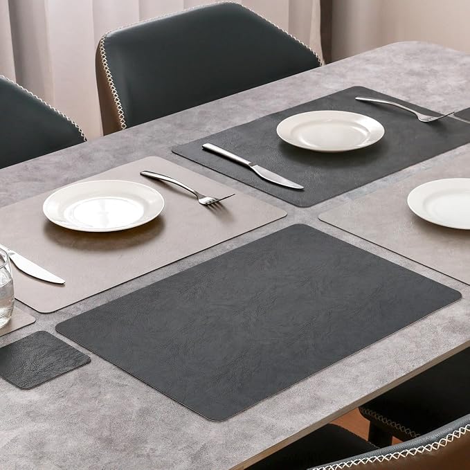 Vinyl Placemats Set of 4, Dual Sided Place Mats - Image 3