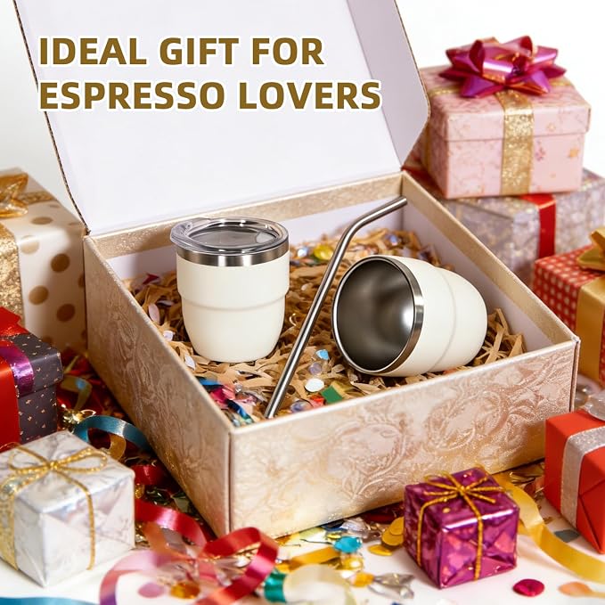 CHLJAR Espresso Cups, 4oz Insulated Espresso Cup Set of 6, Espresso Shot Cups - Image 6