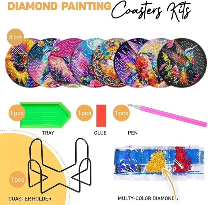 8 Pcs Humming Bird Diamond Painting Kits | Diamond Painting Kits - Image 2