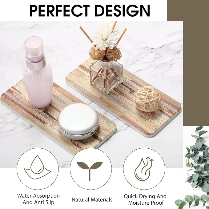 2Pcs 8.6x4'' Water Absorbent Diatomite Coasters Diatomaceous Earth Drying Mat - Image 7