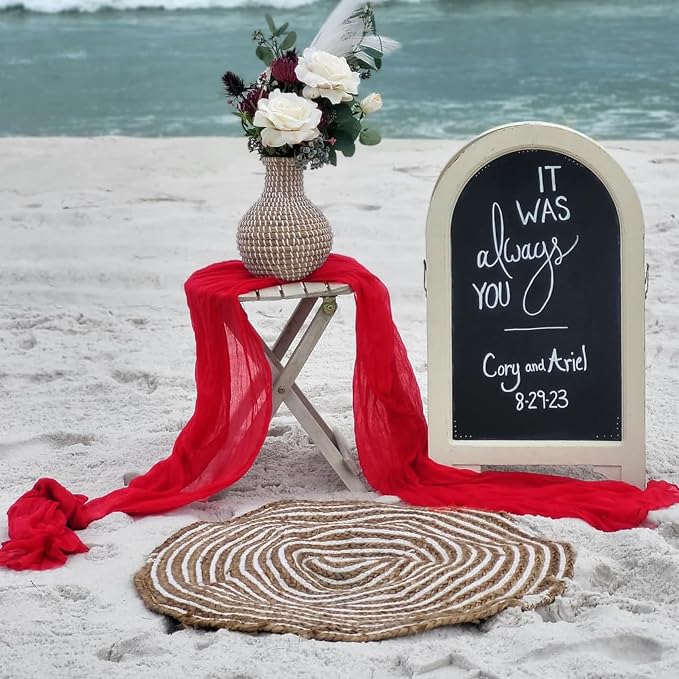10 Pack Red Cheesecloth Table Runner 6FT Boho Gauze Fabric Table Runner Vintage - Image 6