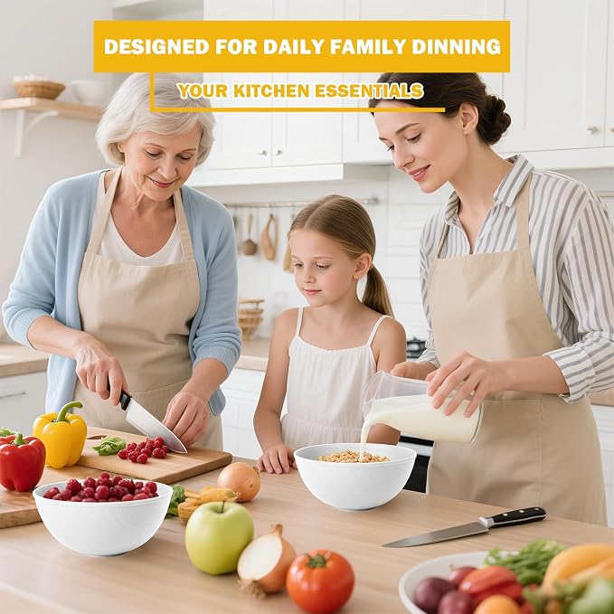 Wheat Straw Cereal Bowls 40 OZ, Unbreakable Bowls Set of 6, Microwave & - Image 7