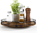 AMH 12-Inch Farmhouse Oak Lazy Susan Organizer, Walnut Finish | Smooth rotating by AMH