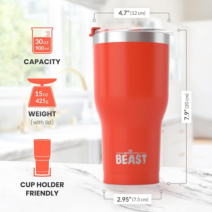 Beast 30 oz Tumbler Stainless Steel Vacuum Insulated Coffee Ice Cup Double Wall - Image 7