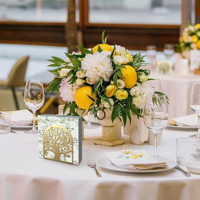 Gold Metal Tree of Life Napkin Holder - Image 4
