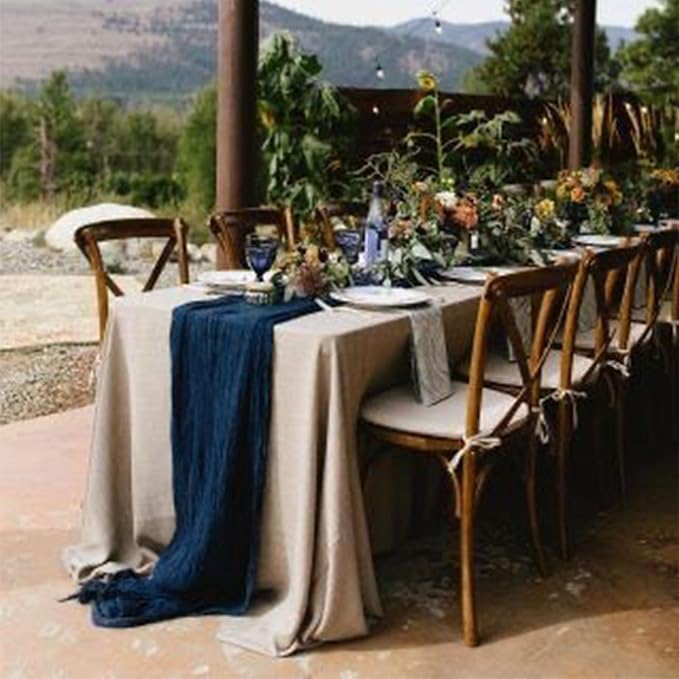 6Pack Navy Blue Cheesecloth Table Runner 20 x 120 inch Gauze Table Runner | - Image 2