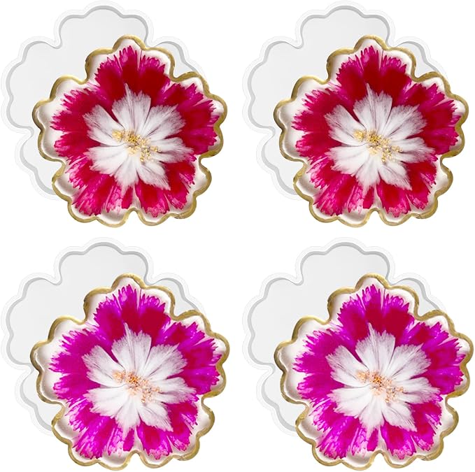 4 Pcs 3.34" Flower Agate Silicone Coaster Molds by JDHSilicone