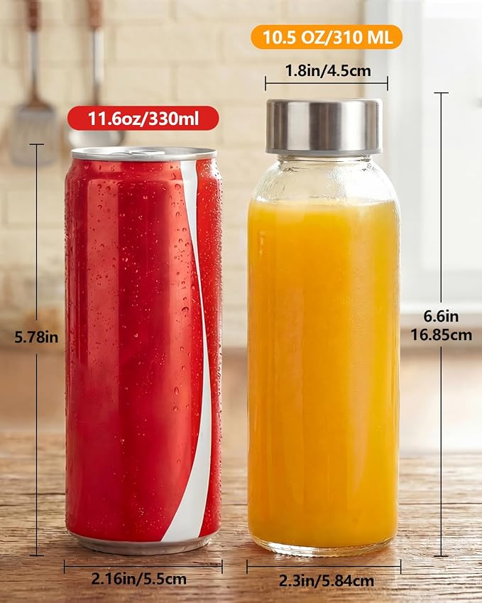 Zukro 10.5 oz Glass Juice Bottles - Image 4