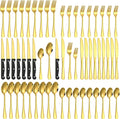 60-Piece Gold Silverware Set by Lazycorner