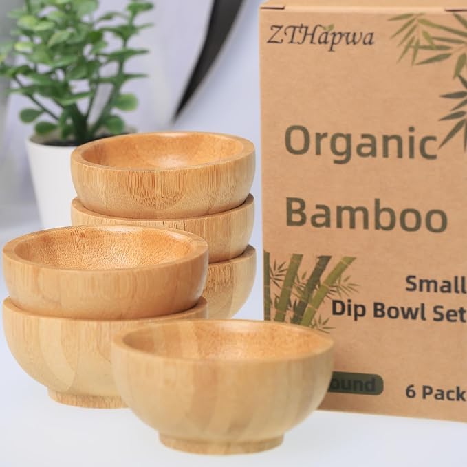 Dipping Bowls Set, Small Bamboo Pinch Bowls - Image 2