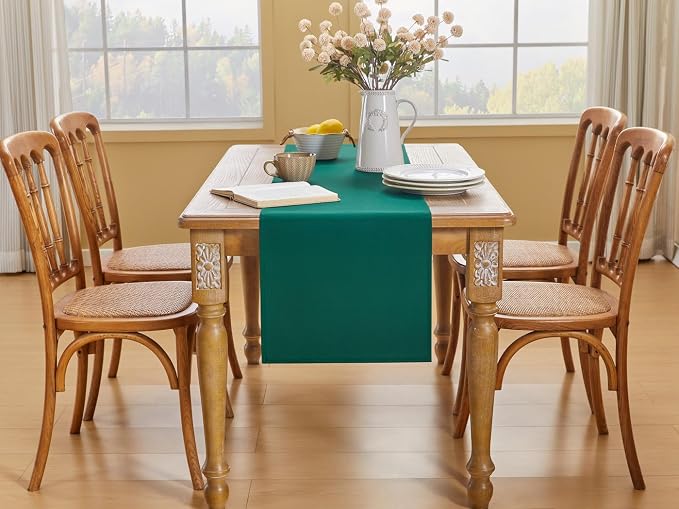 YATOJUZI Green Table Runner Winter Kitchen Dining Coffee Table Decorations - Image 5