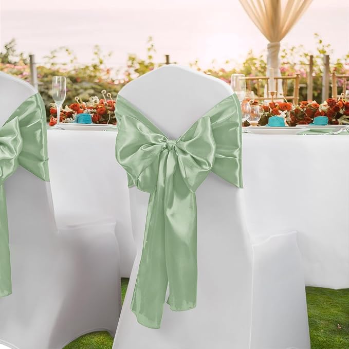 Horbaunal 6 Pack Satin Runners 12 x 108 Inch, Sage Green | Bright Silky Smooth - Image 3