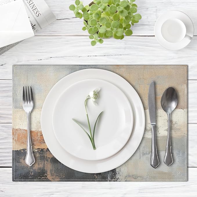 Emvency Farmhouse Placemats Set of 4, 12x18 Inch - Image 4