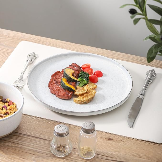 Ceramic Dinner Plates Set of 6, Stoneware 8 Inch, Dishwasher and Oven Safe - Image 8
