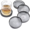 Modern Clear Coaster Set of 5- Glass Coasters by Unknown