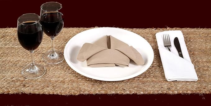 Pack of 1 Handwoven Oval Jute Braided Table Runner 13 x 72 Inch, 100% Natural - Image 4