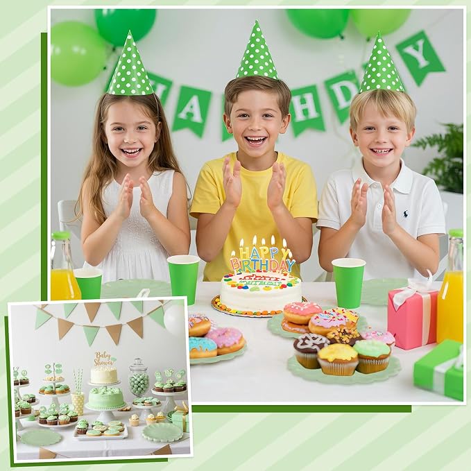 NatNarr 30 Pcs Sage Green Paper Plates 9.5 In Green Plates Disposable | Heavy - Image 6
