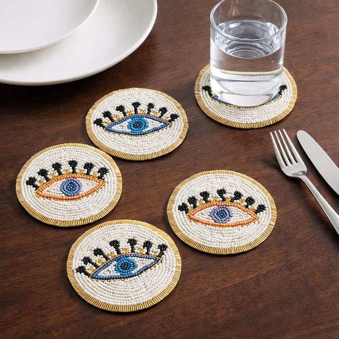 Beaded Coasters Set of 4, Absorbent Table Décor - Image 6