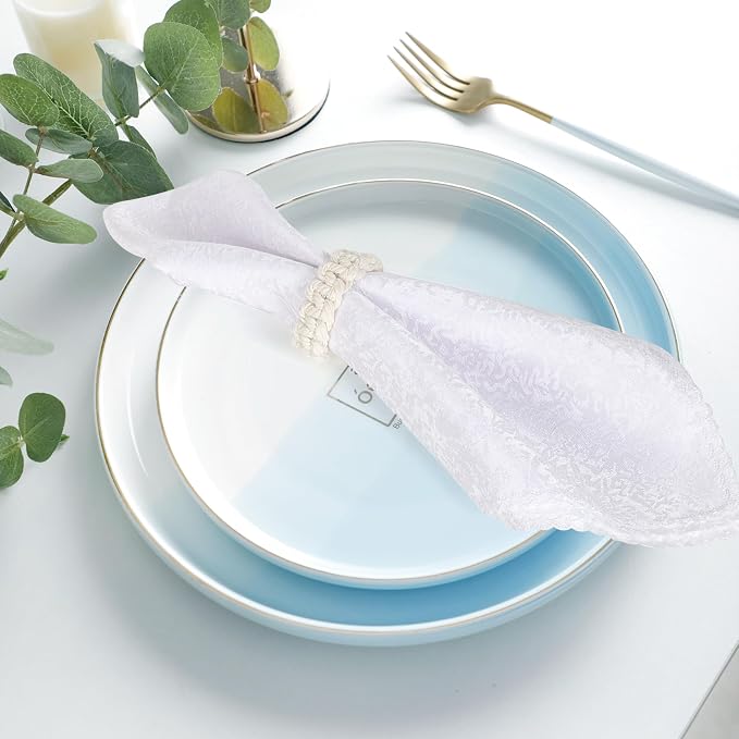 Meplait Napkin Rings Set of 6, Boho Napkins Holders Ring - Image 2