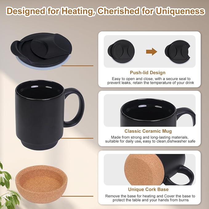 Coffee Mug Warmer & Mug Set for Desk, Electric Coffee Cup Warmer - Image 2