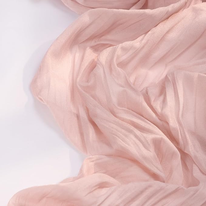 DeZerlor Dusty Pink Cheesecloth Table Runners 12 Pack Summer Boho Runners | - Image 3