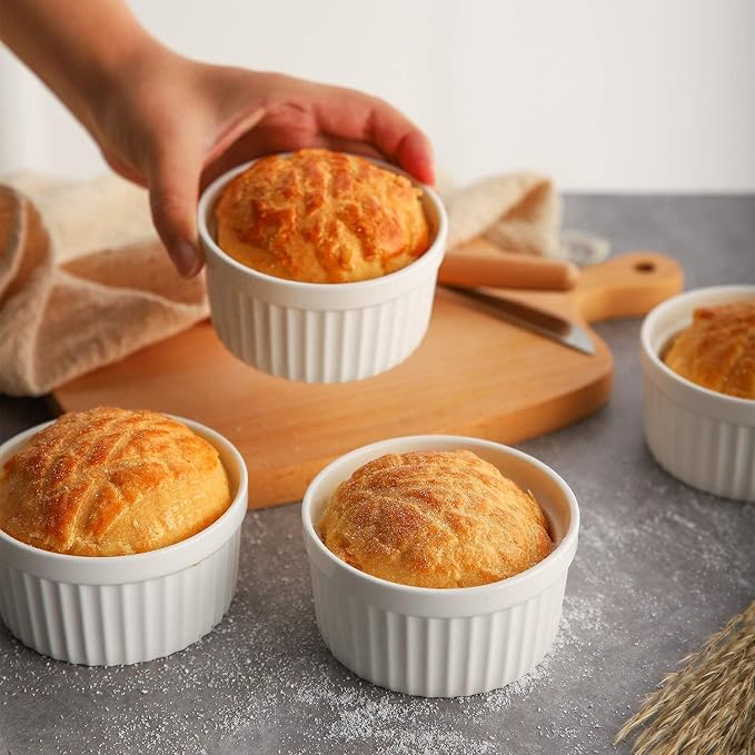 Samsle 6 oz Ramekins Set of 6, Porcelain Ramekins Dishes - Image 4
