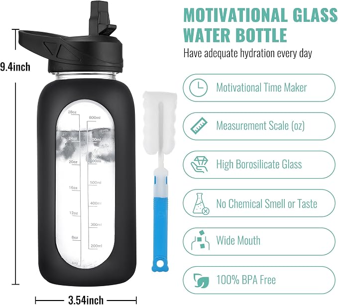 CIVAGO 40 oz Glass Water Bottle - Image 2