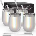 CHILLOUT LIFE 12 oz Stainless Steel Wine Tumblers 4 Pack by CHILLOUTLIFE