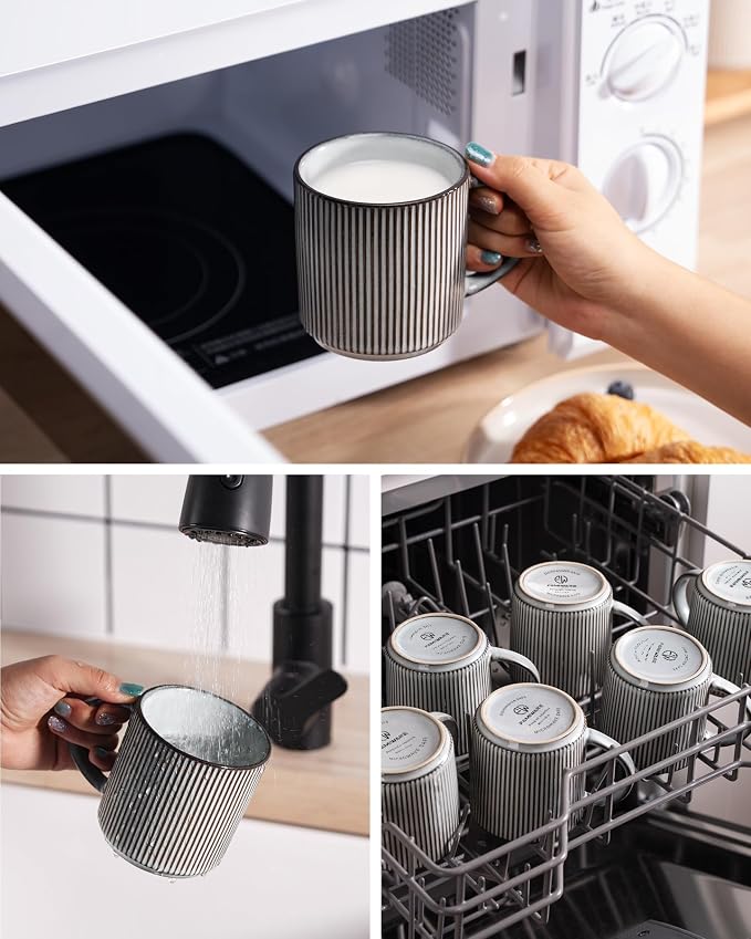 famiware Coffee Mug Set for 6, Star 12 oz Catering Mugs Cup Set - Image 5