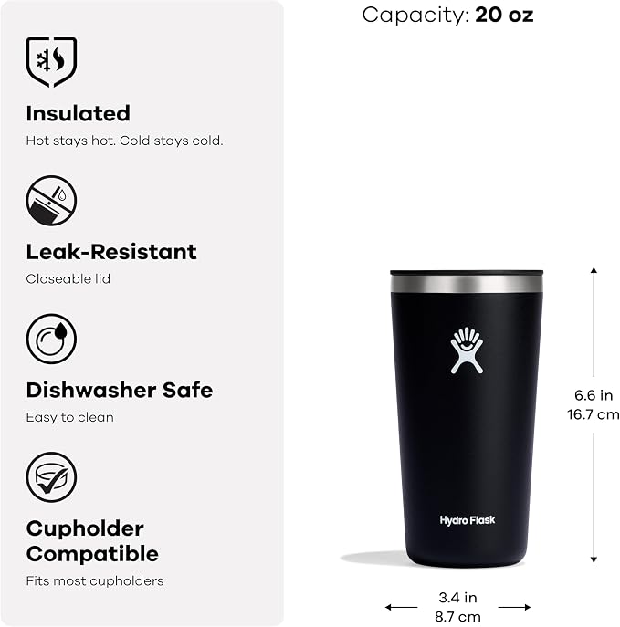 Hydro Flask All Around Tumbler Press-in Lid, Insulated Travel Mug, Stainless - Image 5