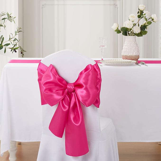 Hot Pink Satin Table Runner, 12x108 Inches, 2 Pack | Premium Satin, Smooth - Image 4