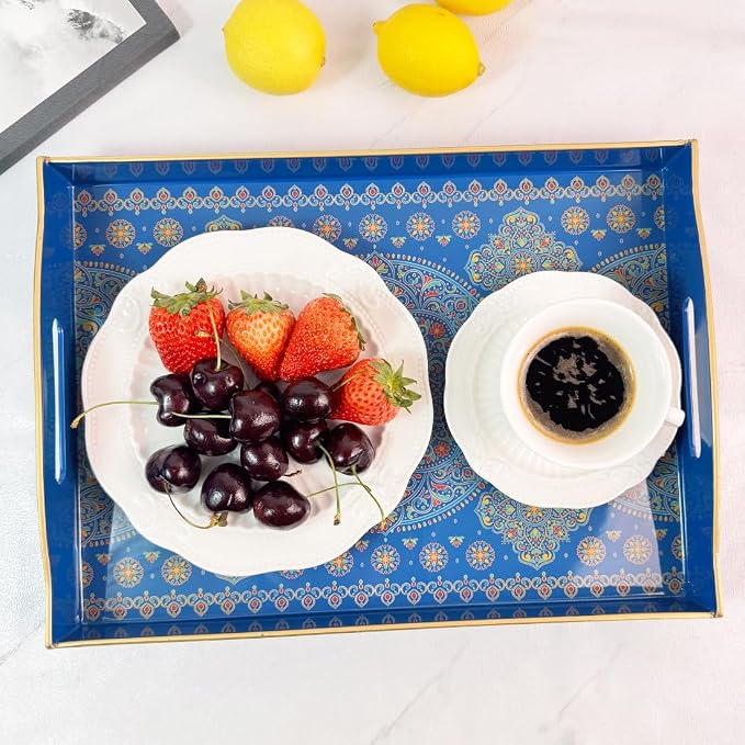 Boho Blue Decorative Tray, Serving Tray - Image 3