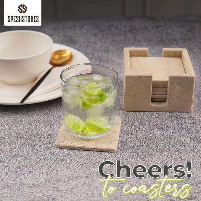 Travertine Coasters Set of 6 - Image 2