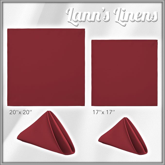 Lann's Linens Set of 144 Cloth Dinner Napkins, 20-inch Polyester Napkins - Image 8