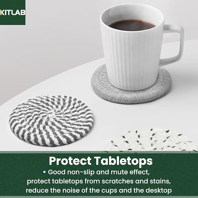 Drink Coasters with Holder, Tabletop Protection, Home Decor, - Image 5