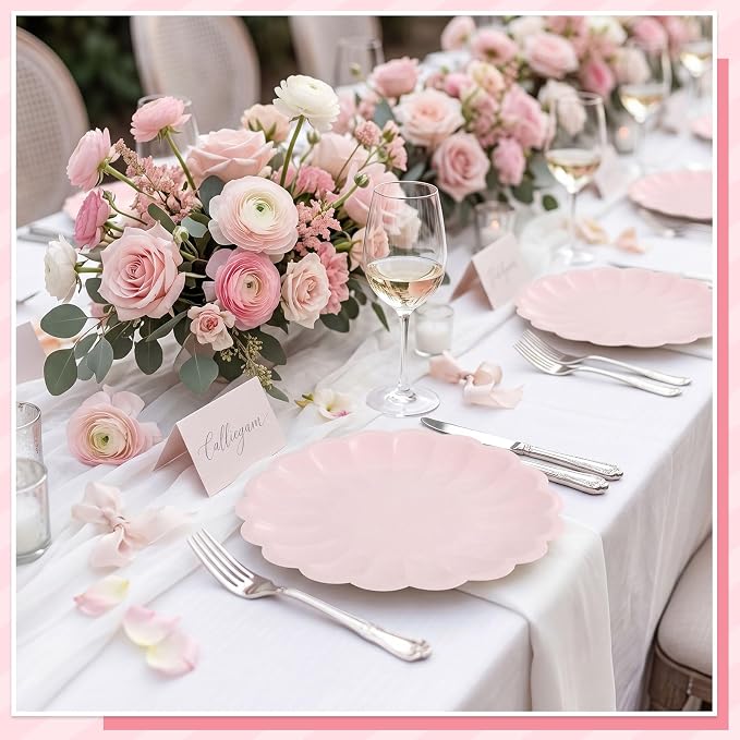 NatNarr 30 Pcs Pink Paper Plates 7.5 In Light Pink Plates - Image 7