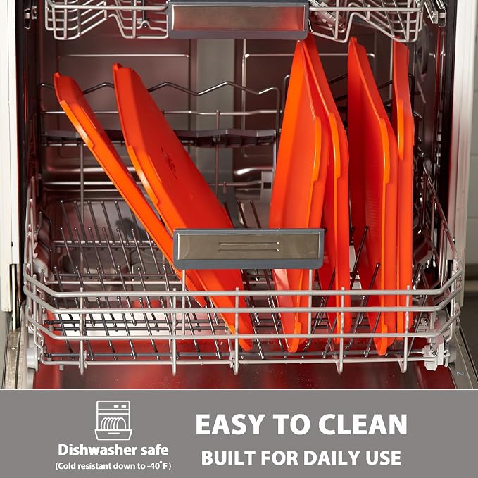Fast Food Trays Bulk 6 Pack, 12 x 16 Inch Orange Plastic Lunch Tray, NSF - Image 6