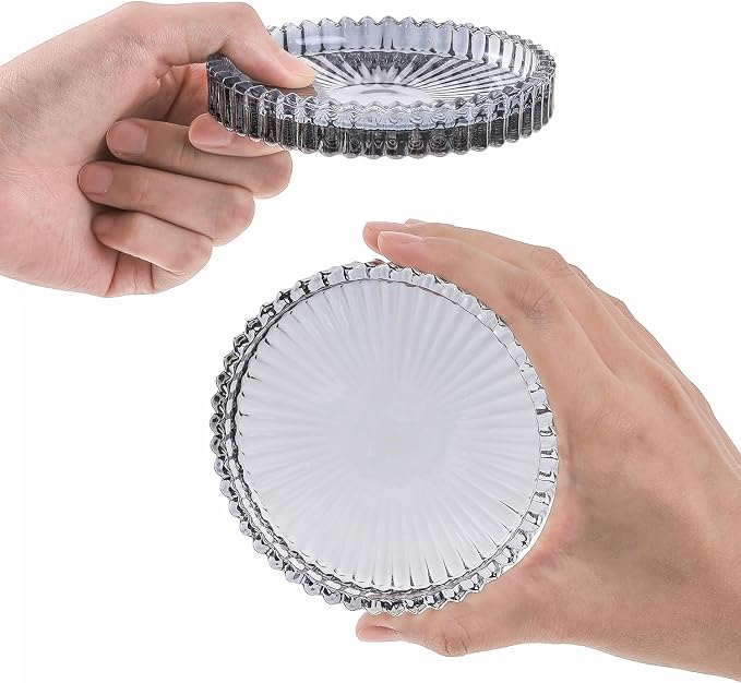 Glass Coasters Round Cup Mat, Decorative Wine Bottle Coaster, Crystal Drink - Image 7