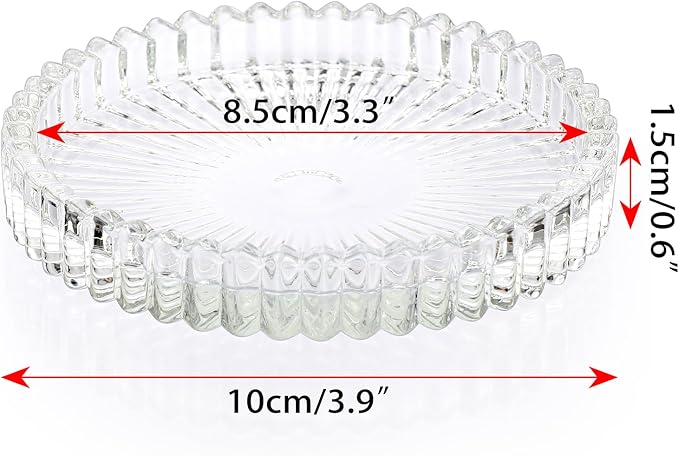 JUXYES Set of 8 Heat-Resistant Clear Glass Coaster - Image 2