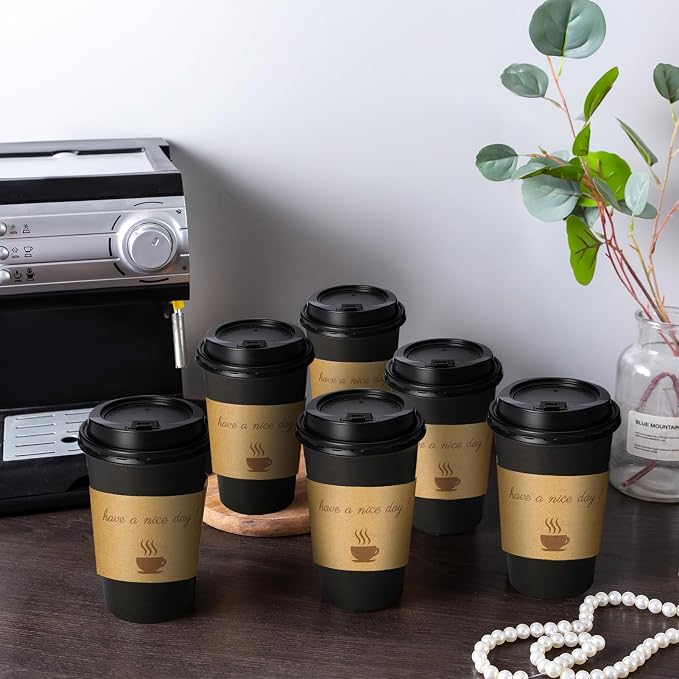 Lamosi 16 oz Coffee Cups 50 Pack, Disposable To Go Paper Cups - Image 6