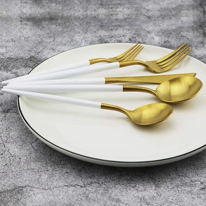 20-Piece 18/10 Stainless Steel Flatware Silverware, Luxury Dinnerware Set - Image 5