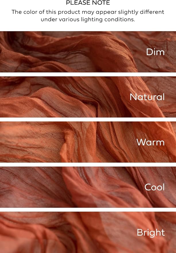 Ling's Moment Terracotta Cheesecloth Table Runner, 168 Inch, Burnt Orange | 14FT - Image 7