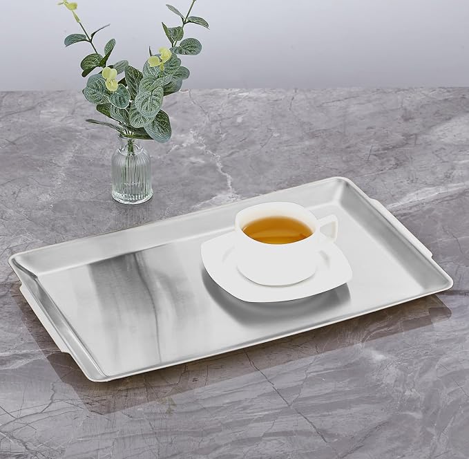15.8" x 9.5" Large Serving Platters, Stainless Steel Heavy-Duty Large Serving - Image 8