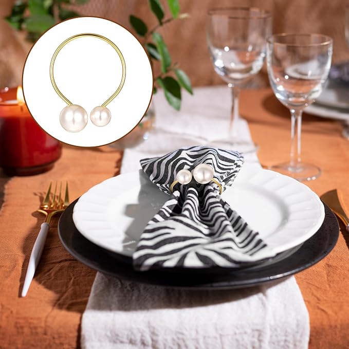 Set of 80 Pearl Napkin Rings - Image 4