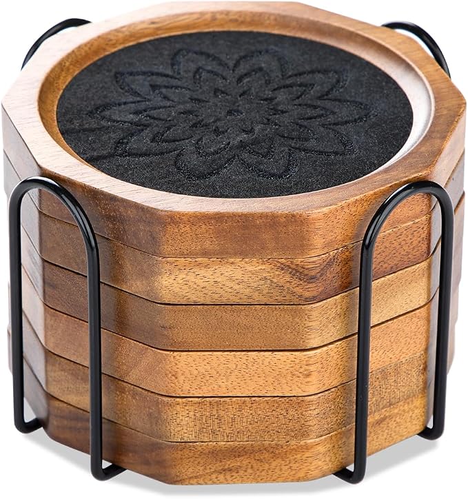 Wood Coasters for Drinks Absorbent - Image 7
