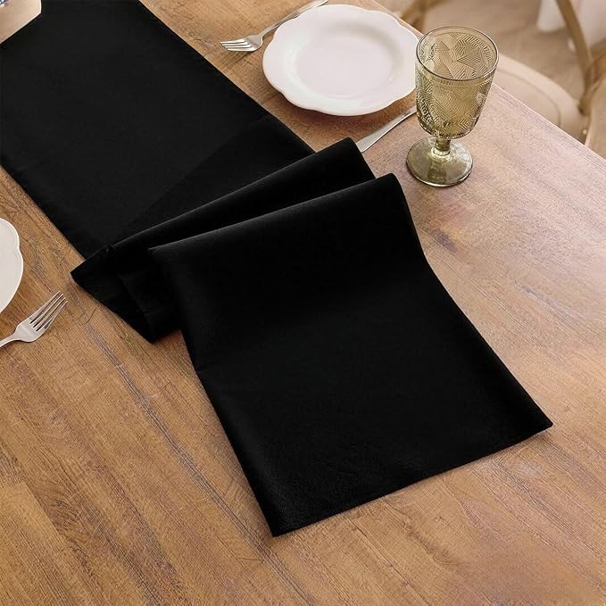 Black Table Runner, Waterproof Washable Runners 72 Inches Long | Reusable 12x72 - Image 3