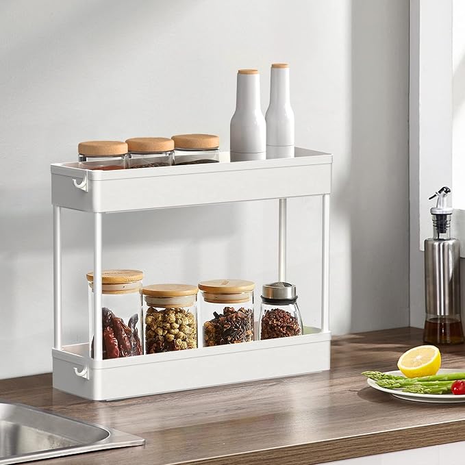 Slim Storage Cart 4 Tier, Bathroom Organizer Rolling Utility, Mobile Shelving - Image 5